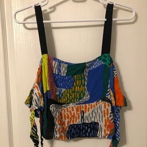 Zara off the shoulder cropped blouse
